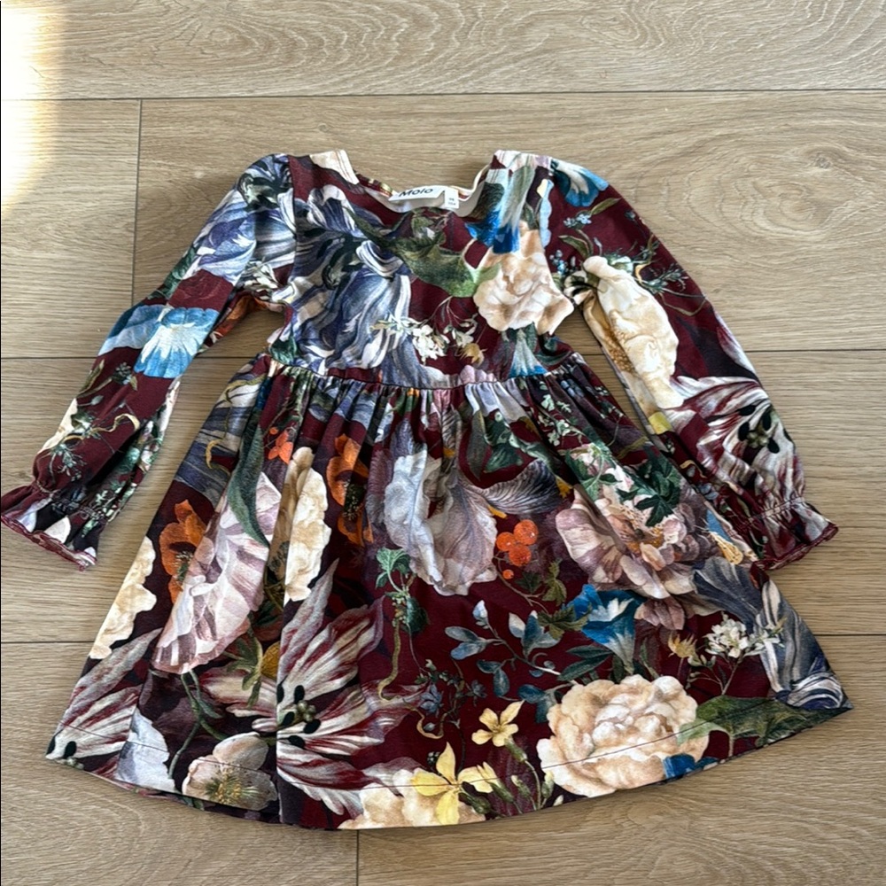 Floral Long Sleeve Kids Dress